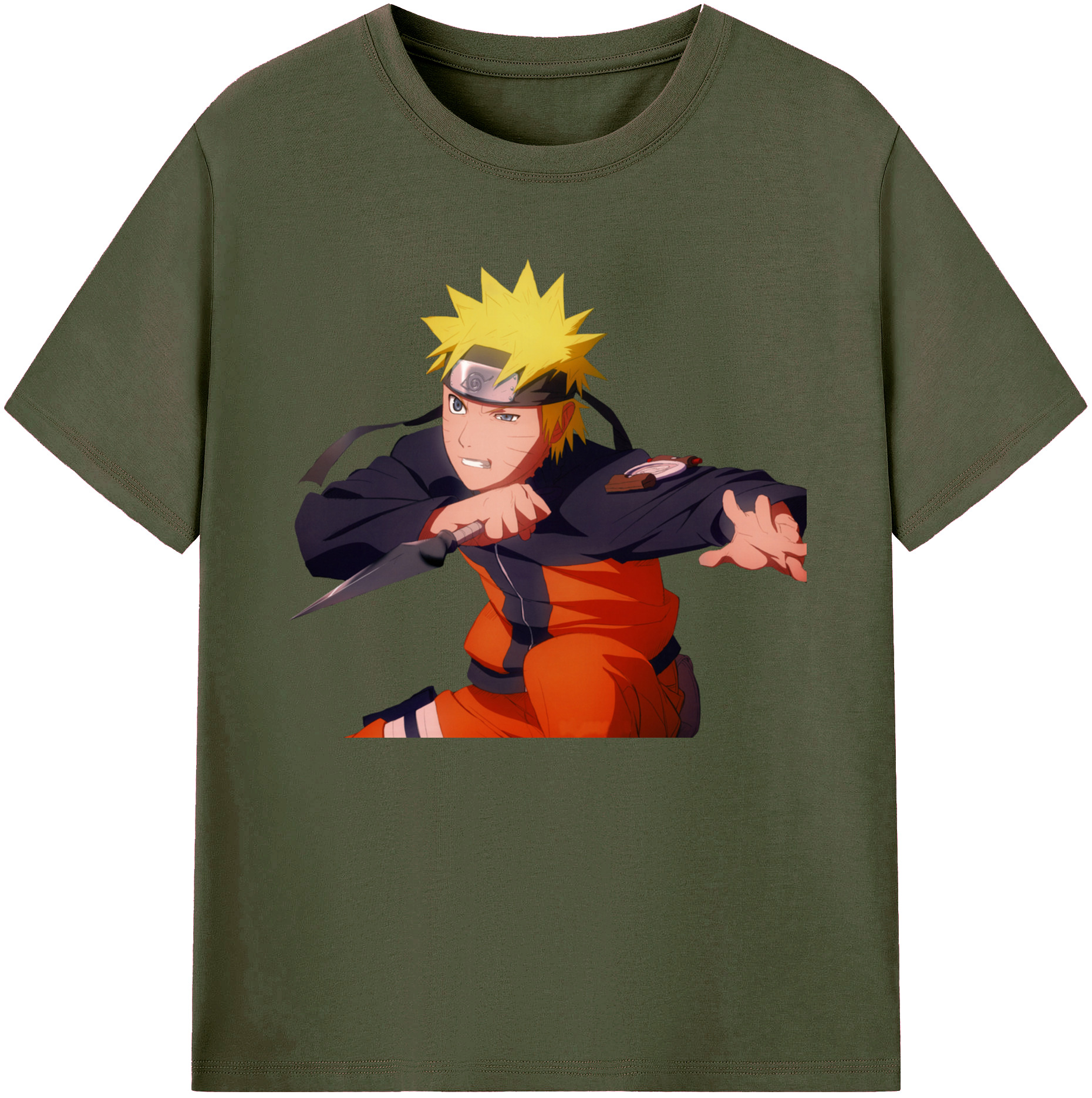 （画像用） NARUTO -ナルト- うずまき ナルト Uzumaki Naruto 綿100％ メンズ半袖Tシャツ｜肌触りやわらか＆通気性
